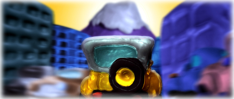 Mini SUV driving down street