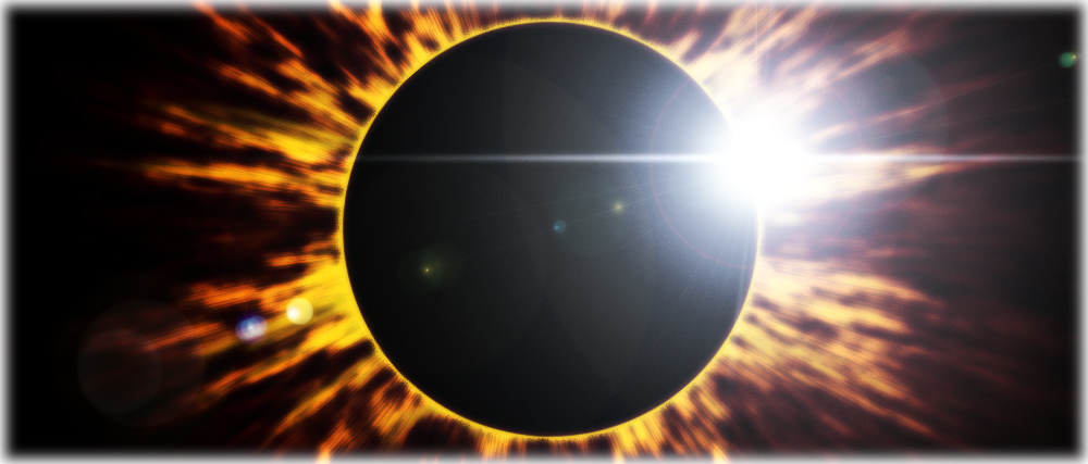 Solar eclipse ring of light