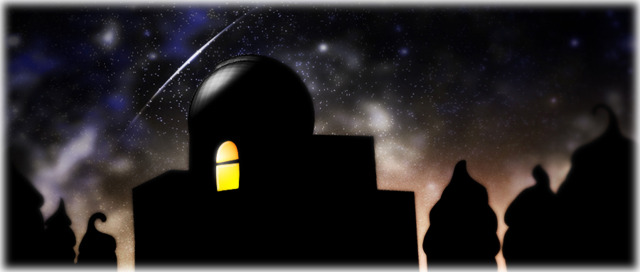 Meteor passing over observatory