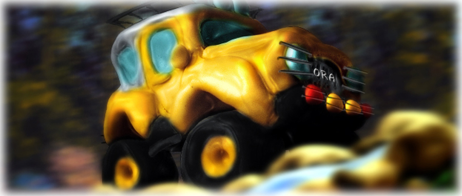 Churning up a wake of dust