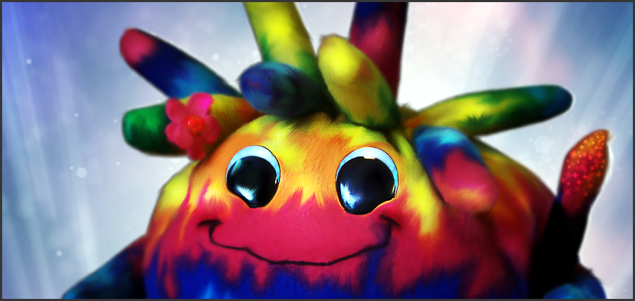 Handcrafted plush toy collectible Petals and Her Painbrush