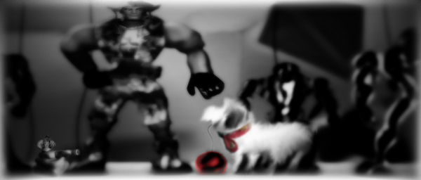 Toy soldiers inspect new addition